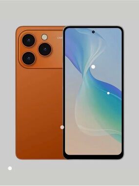 Orange Unbranded Smartphone with Triple Rear Cameras